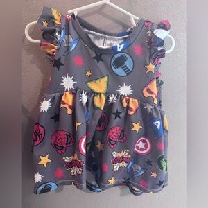 Girls Marvel Themed Dress - Gray